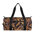 Gold And Blue Paisley Pattern Print Gym Bag