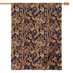 Gold And Blue Paisley Pattern Print House Flag