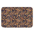 Gold And Blue Paisley Pattern Print Indoor Door Mat