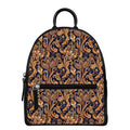 Gold And Blue Paisley Pattern Print Leather Backpack