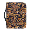 Gold And Blue Paisley Pattern Print Leather Bible Cover