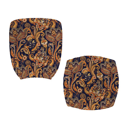 Gold And Blue Paisley Pattern Print Office Chair Cover