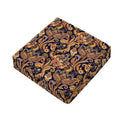 Gold And Blue Paisley Pattern Print Outdoor Seat Cushion Cover