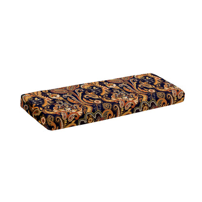 Gold And Blue Paisley Pattern Print Piano Keyboard Cover