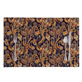 Gold And Blue Paisley Pattern Print Placemat