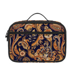 Gold And Blue Paisley Pattern Print Portable Lunch Bag
