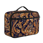 Gold And Blue Paisley Pattern Print Portable Lunch Bag
