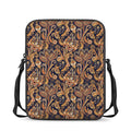Gold And Blue Paisley Pattern Print Rectangular Crossbody Bag