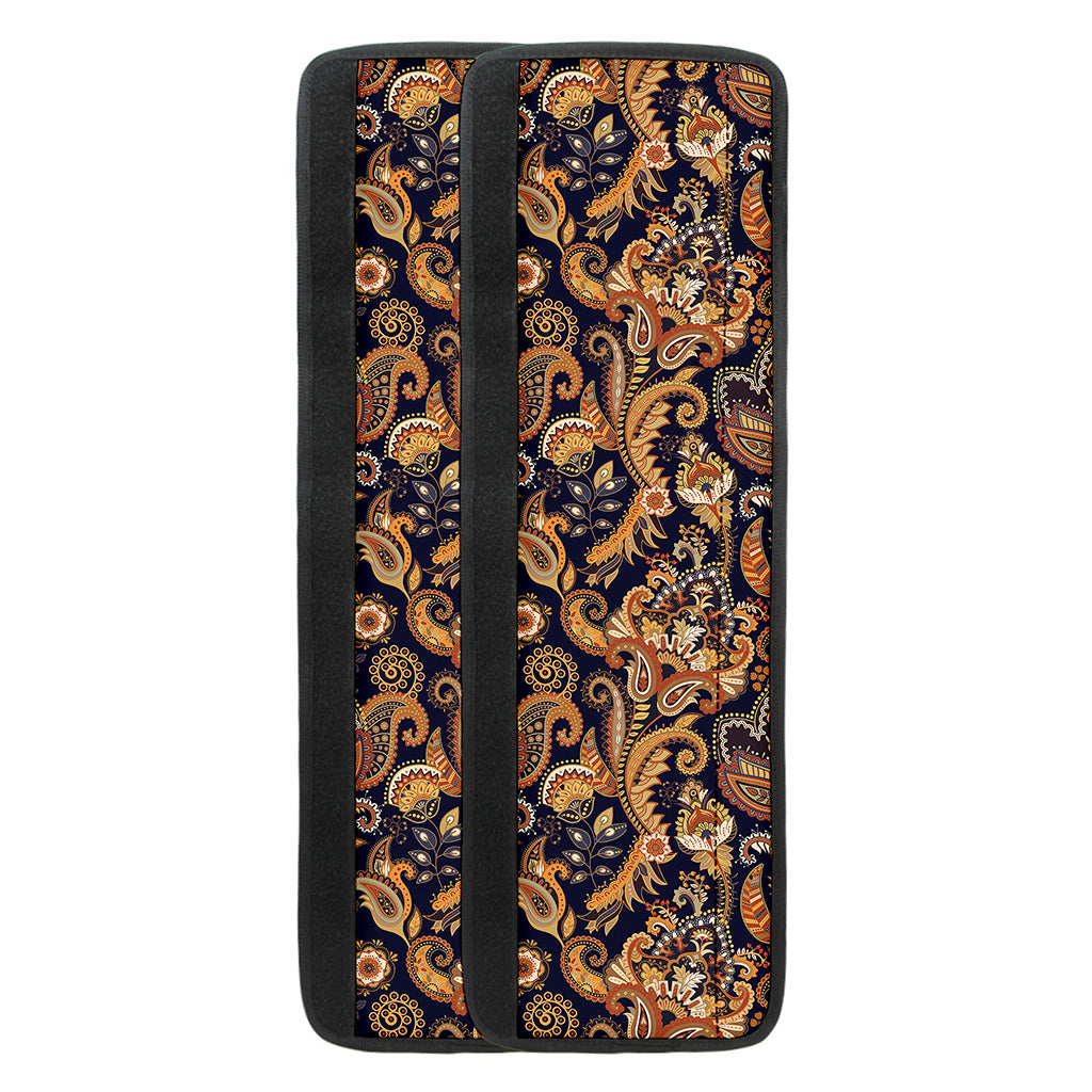 Gold And Blue Paisley Pattern Print Refrigerator Handle Covers
