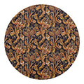 Gold And Blue Paisley Pattern Print Round Blanket