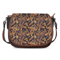 Gold And Blue Paisley Pattern Print Saddle Bag