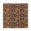 Gold And Blue Paisley Pattern Print Silk Bandana
