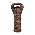Gold And Blue Paisley Pattern Print Single Neoprene Wine Tote