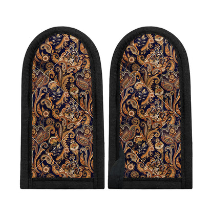 Gold And Blue Paisley Pattern Print Skillet Handle Cover