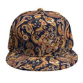 Gold And Blue Paisley Pattern Print Snapback Cap
