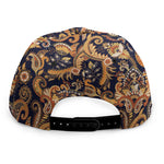 Gold And Blue Paisley Pattern Print Snapback Cap
