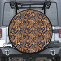Gold And Blue Paisley Pattern Print Tire Cover