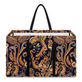 Gold And Blue Paisley Pattern Print Utility Tote Bag