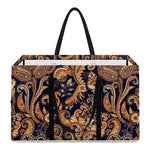 Gold And Blue Paisley Pattern Print Utility Tote Bag