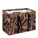 Gold And Blue Paisley Pattern Print Utility Tote Bag