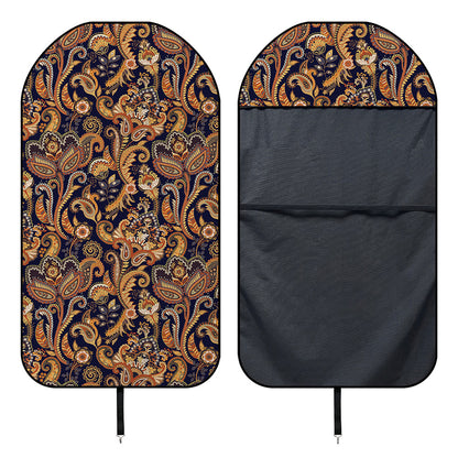 Gold And Blue Paisley Pattern Print Waterproof Car Seat Cover