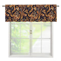 Gold And Blue Paisley Pattern Print Window Valance