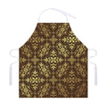 Gold And Brown Thai Pattern Print Adjustable Apron