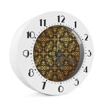Gold And Brown Thai Pattern Print Alarm Clock
