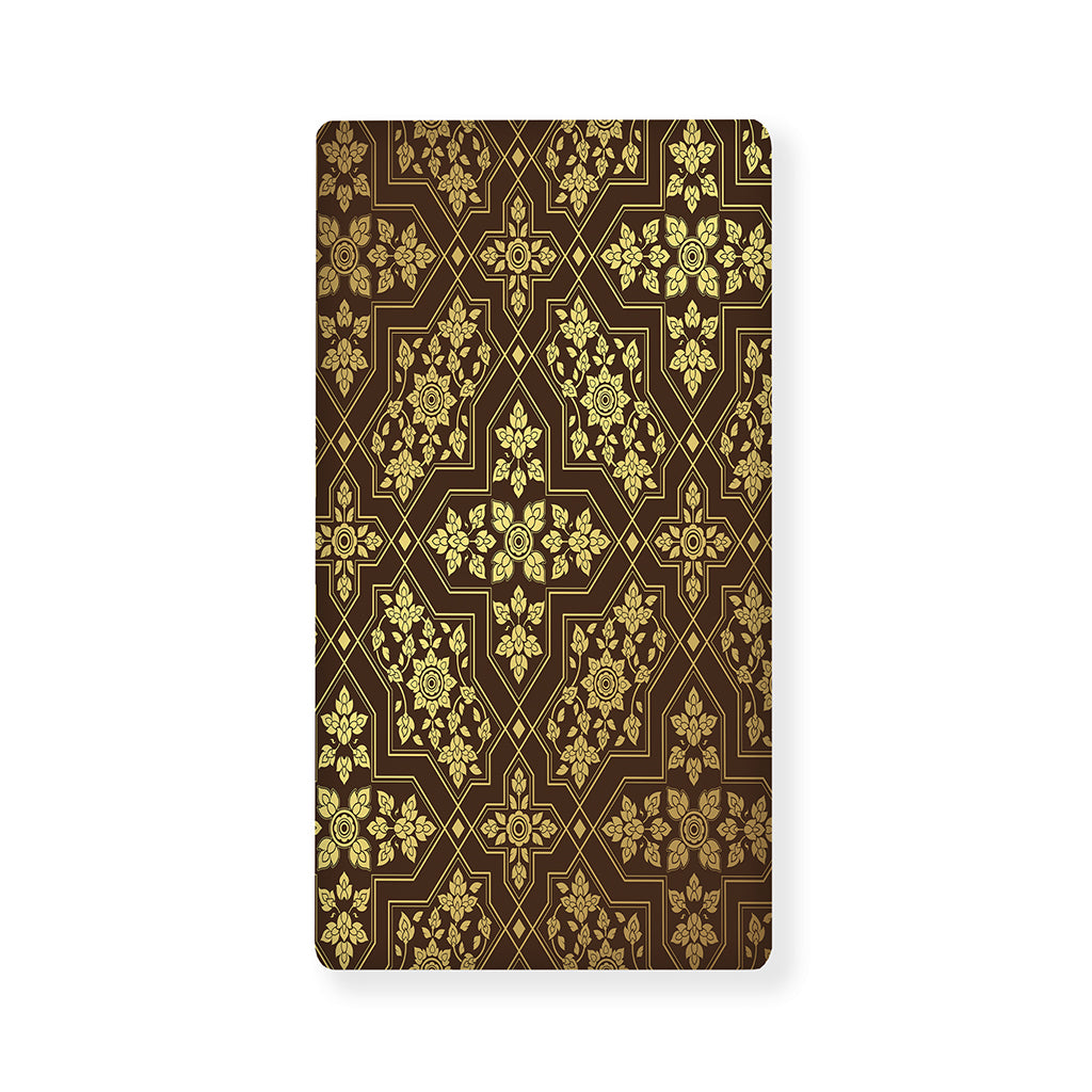 Gold And Brown Thai Pattern Print Baby Crib Sheet