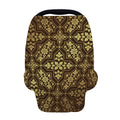Gold And Brown Thai Pattern Print Baby Seat Cover