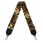 Gold And Brown Thai Pattern Print Bag Strap