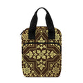 Gold And Brown Thai Pattern Print Bible Tote Bag