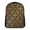 Gold And Brown Thai Pattern Print Casual Backpack