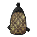 Gold And Brown Thai Pattern Print Sling Bag
