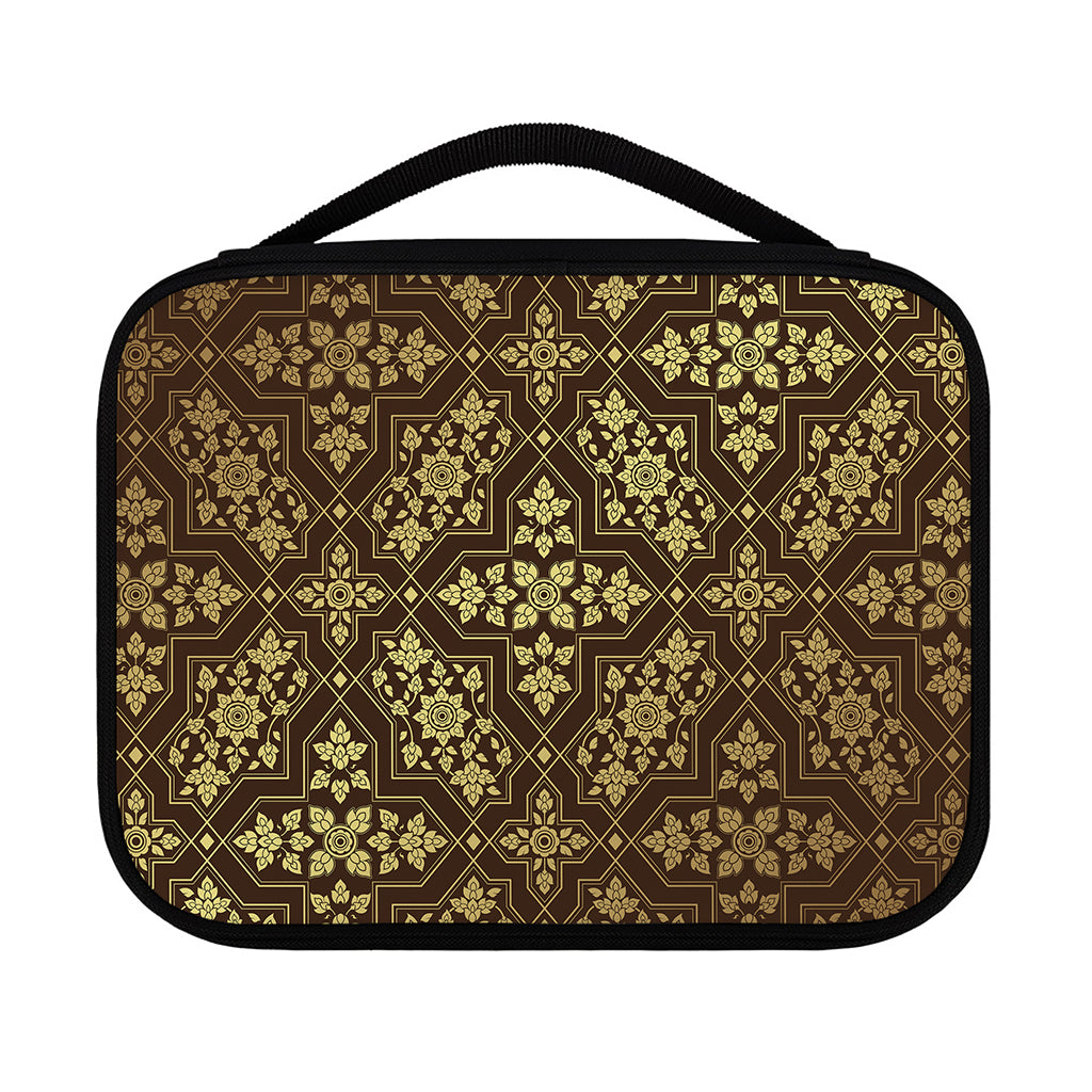 Gold And Brown Thai Pattern Print Classic Bible Case
