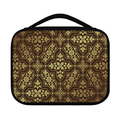 Gold And Brown Thai Pattern Print Classic Bible Case