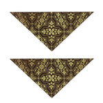 Gold And Brown Thai Pattern Print Dog Bandana