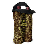 Gold And Brown Thai Pattern Print Double Neoprene Wine Tote