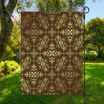 Gold And Brown Thai Pattern Print Garden Flag