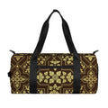 Gold And Brown Thai Pattern Print Gym Bag