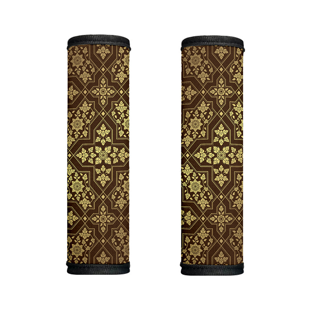 Gold And Brown Thai Pattern Print Handle Covers