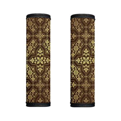 Gold And Brown Thai Pattern Print Handle Covers