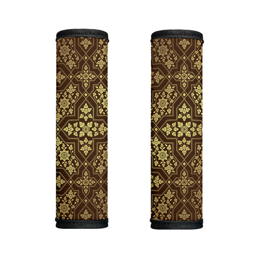 Gold And Brown Thai Pattern Print Handle Covers