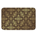 Gold And Brown Thai Pattern Print Indoor Door Mat
