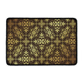 Gold And Brown Thai Pattern Print Kitchen Mat