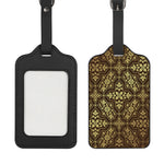 Gold And Brown Thai Pattern Print Luggage Tag
