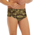 Gold And Brown Thai Pattern Print Men's Briefs