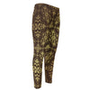 Gold And Brown Thai Pattern Print Men's Compression Pants