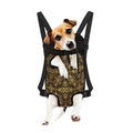 Gold And Brown Thai Pattern Print Pet Carrier Backpack