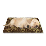 Gold And Brown Thai Pattern Print Pet Cooling Mat Cover